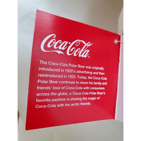 Coca Cola Plush Polar Bear 10" 2013 - Picture 4 of 8